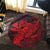 Hawaiian Map Hula Girl Hibiscus Kanaka Polynesian Round Carpet - Red - AH - Polynesian Pride