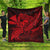 Hawaiian Map Hula Girl Hibiscus Kanaka Polynesian Premium Quilts - Red - AH Black - Polynesian Pride