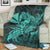 Hawaiian Map Hula Girl Hibiscus Kanaka Polynesian Premium Blankets - Turquoise - AH - Polynesian Pride