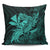 Hawaiian Map Hula Girl Hibiscus Kanaka Polynesian Pillow Covers - Turquoise - AH Pillow Covers Black - Polynesian Pride