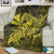 Hawaiian Map Hula Girl Hibiscus Kanaka Polynesian Premium Blankets - Yellow - AH - Polynesian Pride