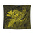 Hawaiian Map Hula Girl Hibiscus Kanaka Polynesian Tapestry - Yellow - AH Wall Tapestry Black - Polynesian Pride