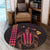 Hawaiian Map Kakau Turtle Polynesian Round Carpet - Orange - AH - Polynesian Pride