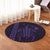 Hawaiian Map Kakau Turtle Polynesian Round Carpet - Purple - AH - Polynesian Pride