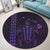 Hawaiian Map Kakau Turtle Polynesian Round Carpet - Purple - AH - Polynesian Pride