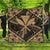 Hawaiian Map Kanaka Hibiscus Gold Polynesian Premium Quilts - AH Black - Polynesian Pride