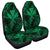 Hawaiian Map Kanaka Hibiscus Green Polynesian Car Seat Covers - AH Universal Fit Black - Polynesian Pride