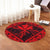 Hawaiian Map Kanaka Hibiscus Red Polynesian Round Carpet - AH - Polynesian Pride