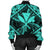 Hawaiian Map Kanaka Hibiscus Turquoise Polynesian Bomber Jacket - AH - Polynesian Pride