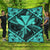 Hawaiian Map Kanaka Hibiscus Turquoise Polynesian Premium Quilts - AH Black - Polynesian Pride