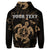 Custom Hawaiian Map Kanaka Hibiscus Turtle Gold Polynesian Hoodie - Polynesian Pride