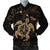 Hawaiian Map Kanaka Hibiscus Turtle Gold Polynesian Bomber Jacket - AH Black Unisex - Polynesian Pride