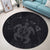 Hawaiian Map Kanaka Hibiscus Turtle Gray Polynesian Round Carpet - AH - Polynesian Pride