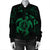 Hawaiian Map Kanaka Hibiscus Turtle Green Polynesian Bomber Jacket - AH - Polynesian Pride