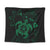 Hawaiian Map Kanaka Hibiscus Turtle Green Polynesian Tapestry - AH Wall Tapestry Black - Polynesian Pride