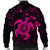 Hawaiian Map Kanaka Hibiscus Turtle Pink Polynesian Bomber Jacket - AH - Polynesian Pride