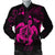 Hawaiian Map Kanaka Hibiscus Turtle Pink Polynesian Bomber Jacket - AH Black Unisex - Polynesian Pride