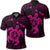 Hawaiian Map Kanaka Hibiscus Turtle Pink Polynesian Polo Shirt Unisex Black - Polynesian Pride