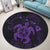 Hawaiian Map Kanaka Hibiscus Turtle Purple Polynesian Round Carpet - AH - Polynesian Pride