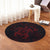 Hawaiian Map Kanaka Hibiscus Turtle Red Polynesian Round Carpet - AH - Polynesian Pride