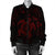 Hawaiian Map Kanaka Hibiscus Turtle Red Polynesian Bomber Jacket - AH - Polynesian Pride