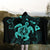 Hawaiian Map Kanaka Hibiscus Turtle Turquoise Polynesian Hooded Blanket - AH - Polynesian Pride