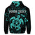 Custom Hawaiian Map Kanaka Hibiscus Turtle Turquoise Polynesian Hoodie - Polynesian Pride