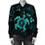 Hawaiian Map Kanaka Hibiscus Turtle Turquoise Polynesian Bomber Jacket - AH - Polynesian Pride