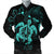 Hawaiian Map Kanaka Hibiscus Turtle Turquoise Polynesian Bomber Jacket - AH Black Unisex - Polynesian Pride