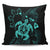 Hawaiian Map Kanaka Hibiscus Turtle Turquoise Polynesian Pillow Covers - AH Pillow Covers Black - Polynesian Pride