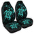 Hawaiian Map Kanaka Hibiscus Turtle Turquoise Polynesian Car Seat Covers - AH Universal Fit Black - Polynesian Pride