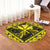 Hawaiian Map Kanaka Hibiscus Yellow Polynesian Round Carpet - AH - Polynesian Pride