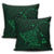 Hawaiian Map Kanaka Manta Ray Polynesian Pillow Covers Green - AH - Polynesian Pride