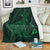 Hawaiian Map Kanaka Manta Ray Polynesian Premium Blankets Green - AH White - Polynesian Pride