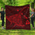 Hawaiian Map Kanaka Manta Ray Polynesian Premium Quilts Red - AH Black - Polynesian Pride