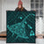 Hawaiian Map Kanaka Manta Ray Polynesian Premium Quilts Turquoise - AH - Polynesian Pride