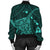 Hawaiian Map Kanaka Manta Ray Polynesian Bomber Jacket Turquoise - AH - Polynesian Pride