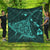 Hawaiian Map Kanaka Manta Ray Polynesian Premium Quilts Turquoise - AH Black - Polynesian Pride