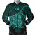 Hawaiian Map Kanaka Manta Ray Polynesian Bomber Jacket Turquoise - AH Black Unisex - Polynesian Pride