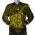 Hawaiian Map Kanaka Manta Ray Polynesian Bomber Jacket Yellow - AH Black Unisex - Polynesian Pride