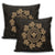 Hawaiian Map Kanaka Turtles Circle Style Gold Polynesian Pillow Covers - AH - Polynesian Pride