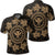 Hawaiian Map Kanaka Turtles Circle Style Gold Polynesian Polo Shirt Unisex Black - Polynesian Pride