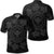 Hawaiian Map Kanaka Turtles Circle Style Gray Polynesian Polo Shirt Unisex Black - Polynesian Pride