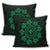 Hawaiian Map Kanaka Turtles Circle Style Green Polynesian Pillow Covers - AH - Polynesian Pride