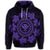 Hawaiian Map Kanaka Turtles Circle Style Purple Polynesian Hoodie - Polynesian Pride