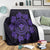 Hawaiian Map Kanaka Turtles Circle Style Purple Polynesian Premium Blankets - AH - Polynesian Pride