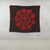 Hawaiian Map Kanaka Turtles Circle Style Red Polynesian Tapestry - AH - Polynesian Pride