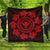 Hawaiian Map Kanaka Turtles Circle Style Red Polynesian Premium Quilts - AH Black - Polynesian Pride