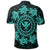 Hawaiian Map Kanaka Turtles Circle Style Turquoise Polynesian Polo Shirt - Polynesian Pride