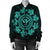 Hawaiian Map Kanaka Turtles Circle Style Turquoise Polynesian Bomber Jacket - AH - Polynesian Pride